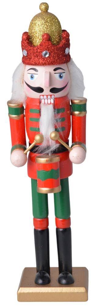 Dziadek do orzechów drewniany czerwono-zielony