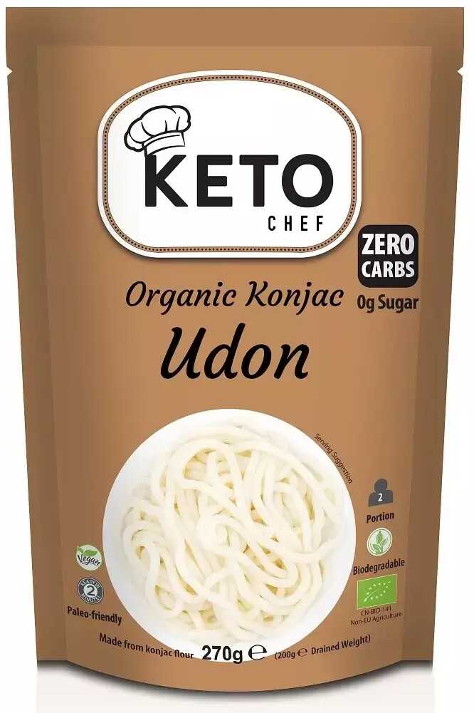 MAKARON KETO (KONJAC TYPU NOODLE UDON) BEZGLUTENOWY BIO 270 g - KETO CHEF (BETTER THAN FOODS)