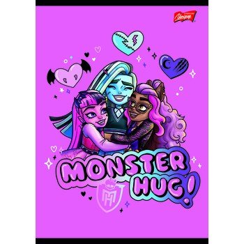 Unipap zeszyt okładka laminowana A5, 16 kartek, krata Monster High