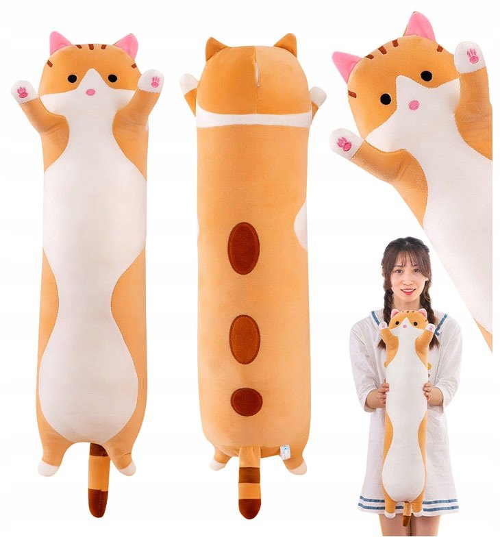 Maskotka Kot Duży Długi Kotek Pluszak 70Cm Xxl