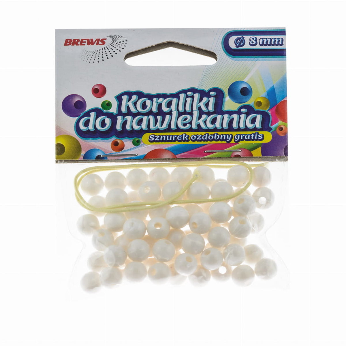 Brewis Koraliki ozdobne białe K8 8mm VB8861