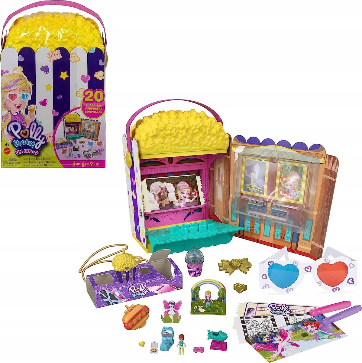 Lalka Polly Pocket Zestaw Popcorn Kino Mattel