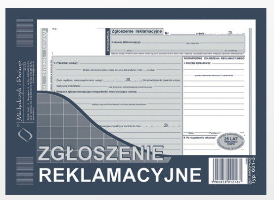 Michalczyk&Prokop Zgłoszenie reklamacyjne A5 (601-3)