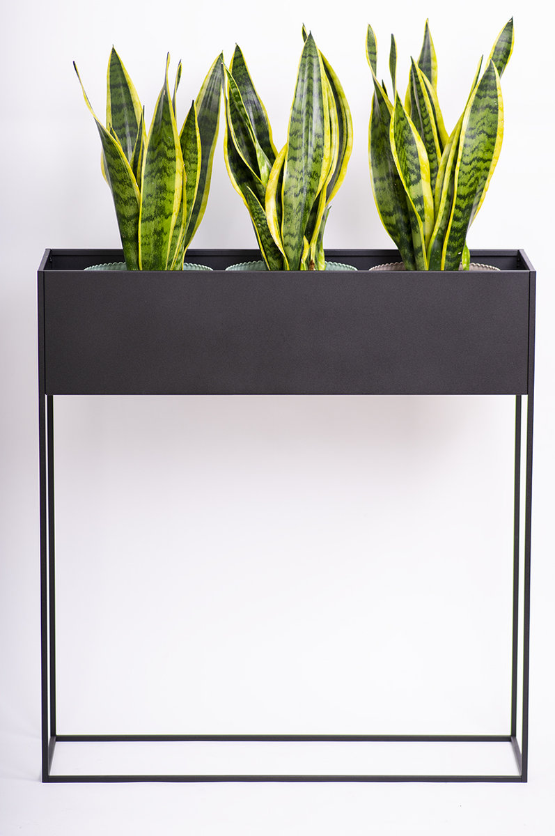 Donica metalowa Rodos X-LONG 85 cm CZARNA