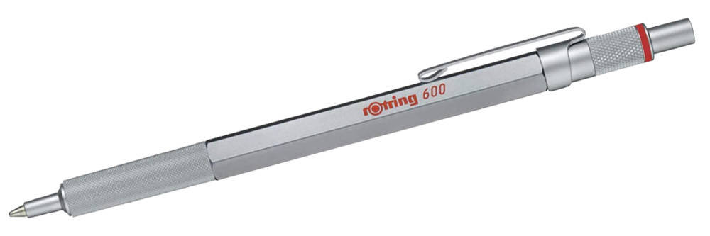 Zdjęcia - Długopis Rotring Kugelschreiber 600 Silber, M-Schwarz 