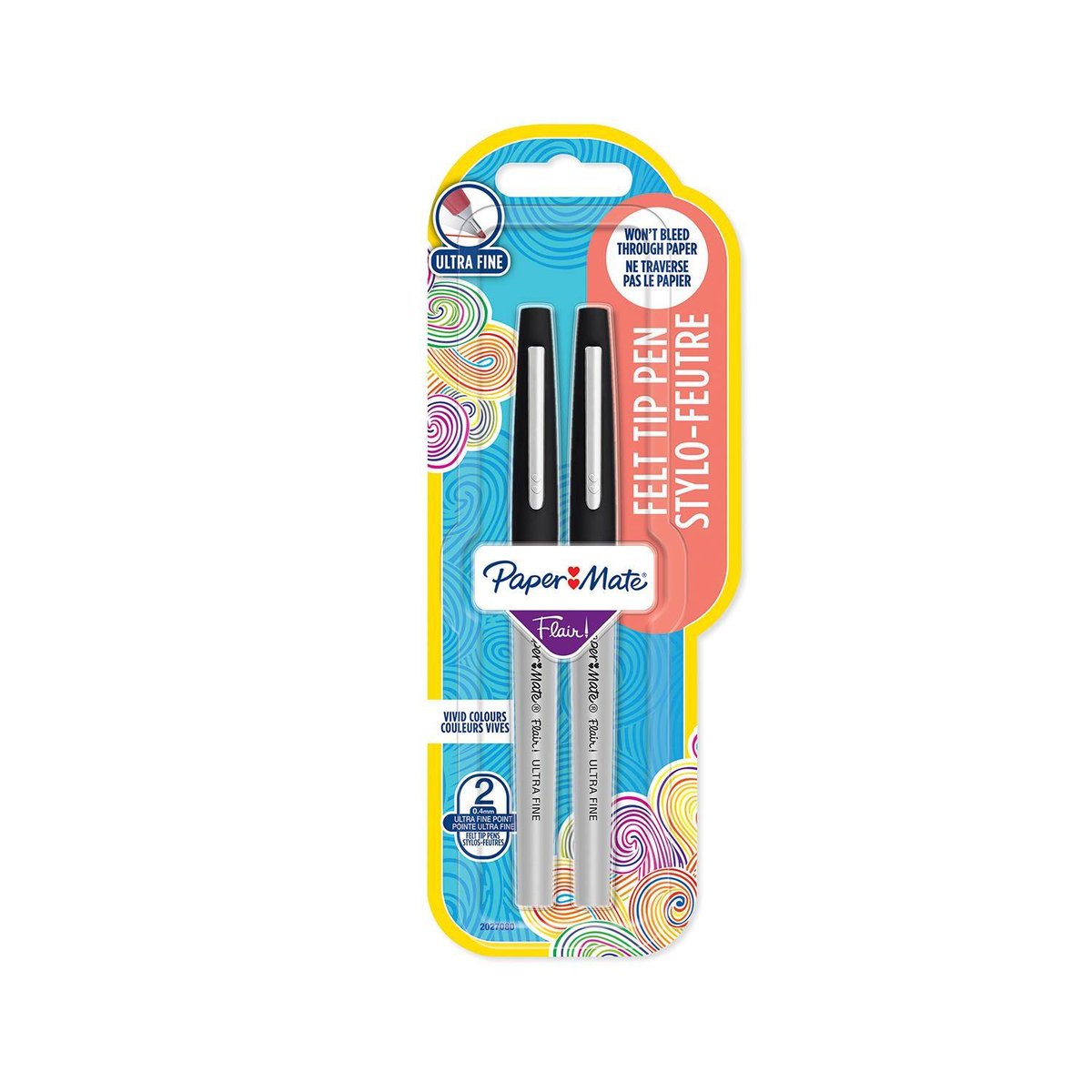 Paper Mate Cienkopis ULTRA FINE FLAIR czarny 2027080 blister 2szt 2027080