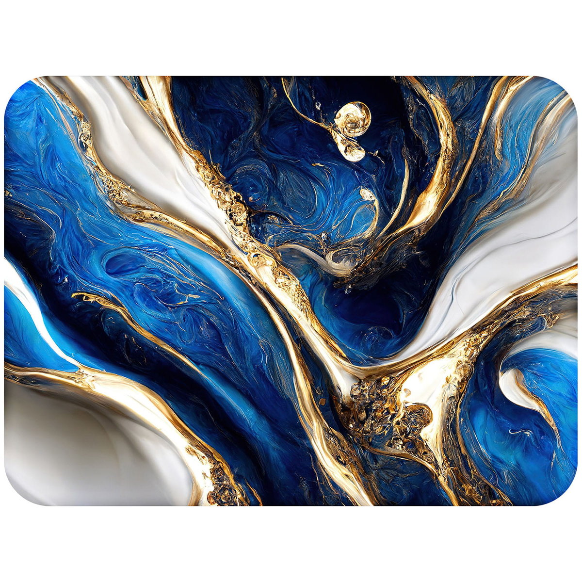 Podkładka korkowa na stół z nadrukiem - Marble blue and gold 2 w rozmiarze 30x40 cm