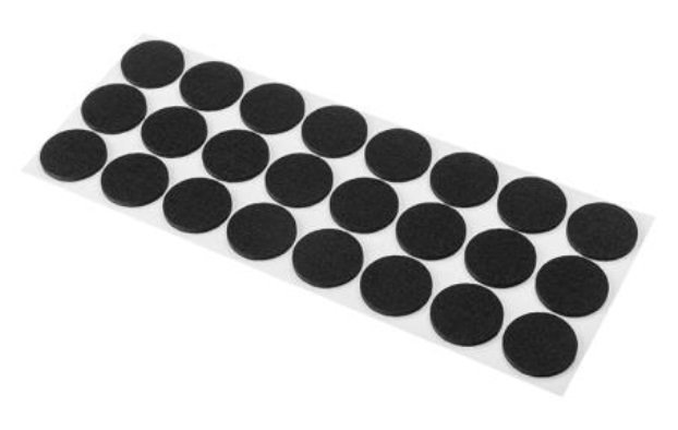 Podkładki filcowe pod meble samoprzylepne 24 el. czarne okrągłe fi 29 mm