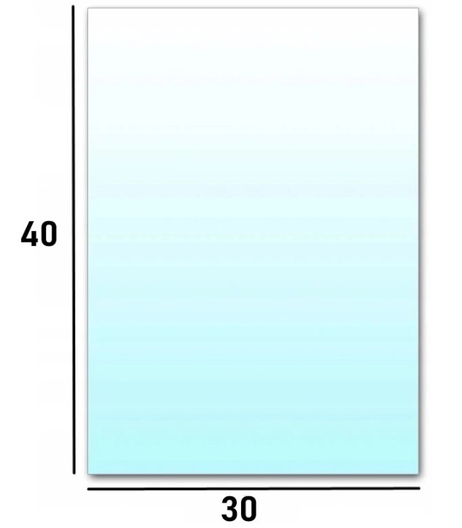 Podstawa szklana hartowana - szyba pod Piec lub Kominek 40x30 cm Biała