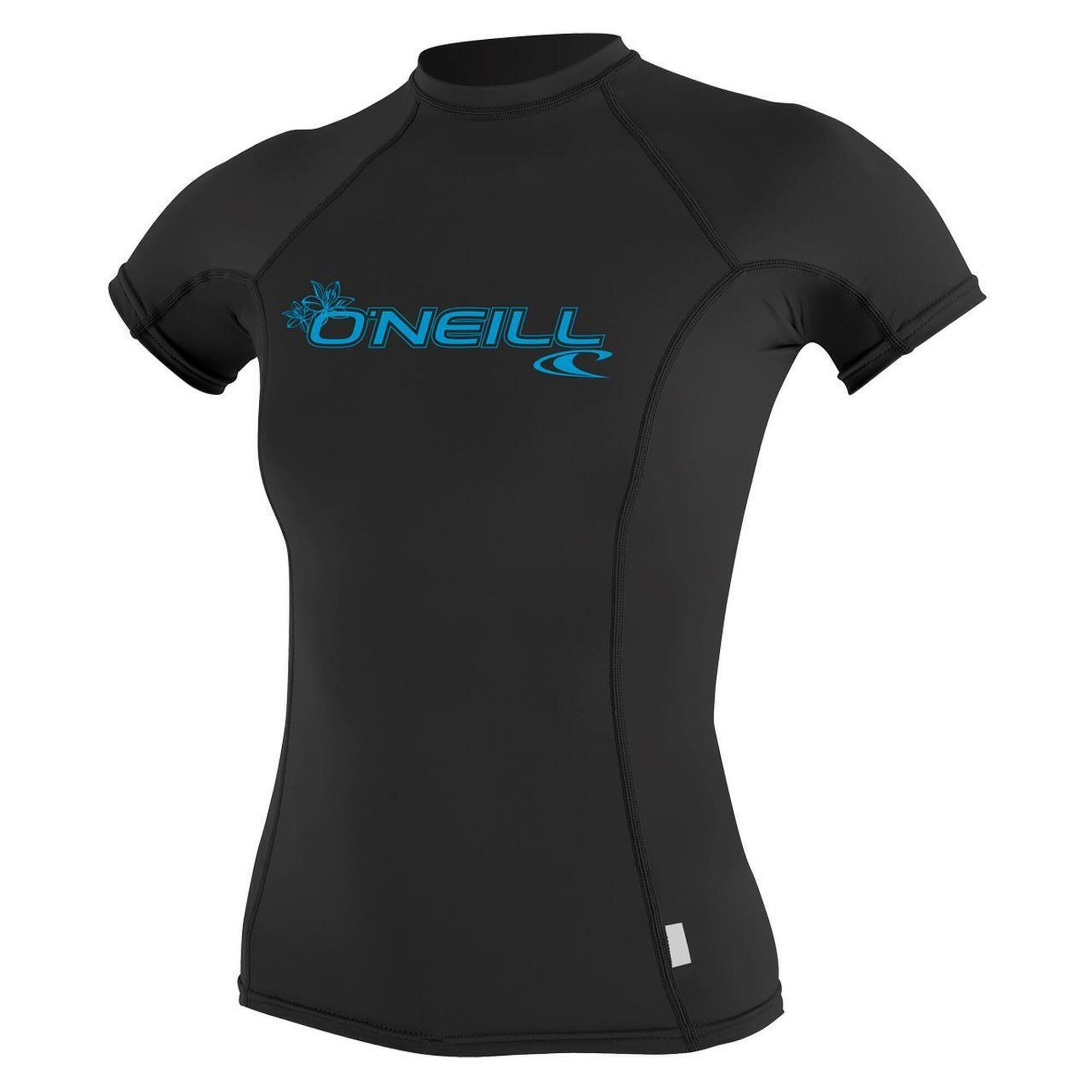 ONEILL WETSUITS O'Neill Wetsuits wms basic skins S/S crew koszulka damska, ochrona przed promieniowaniem słonecznym, czarny, L 3548-002-L