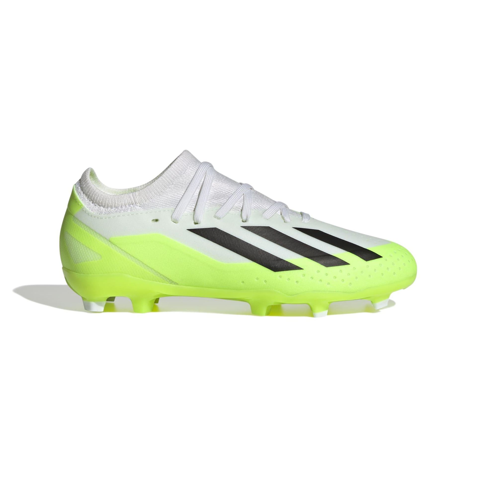 adidas Unisex X Crazyfast.3 buty piłkarskie dla dzieci (mocne podłoże), Ftwr biały rdzeń czarny klarowna cytryna, 38 EU