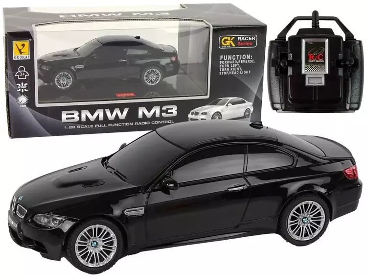 BMW M3 zdalnie sterowane 1:28 czarne - Leantoys