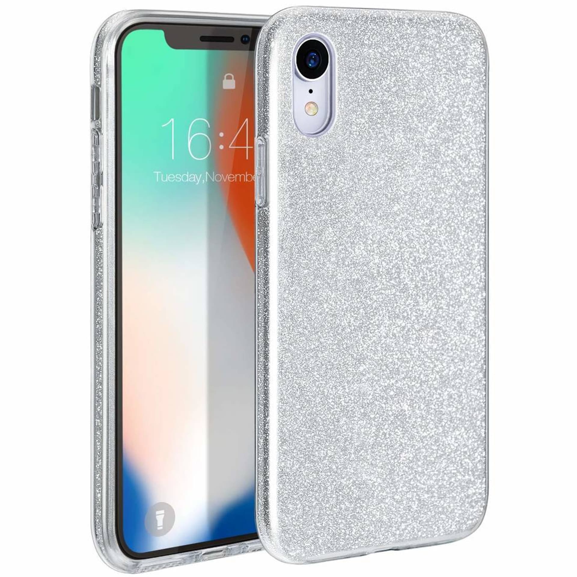 Zdjęcia - Etui Motorola   MOTO E22 / E22I Brokat Glitter srebrne 