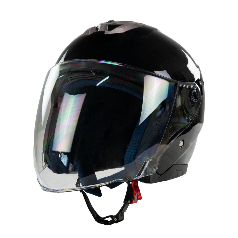 Kask na skuter motocyklowy otwarty BB586 z blendą XL czarny połysk