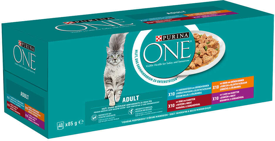 Zestaw mieszany Purina ONE Adult, 40 x 85 g - Mieszany wybór