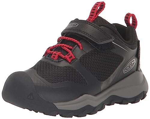 KEEN Wanduro Low Waterproof, Trampki dziecięce, Czarna wstążka czerwona, 39 EU