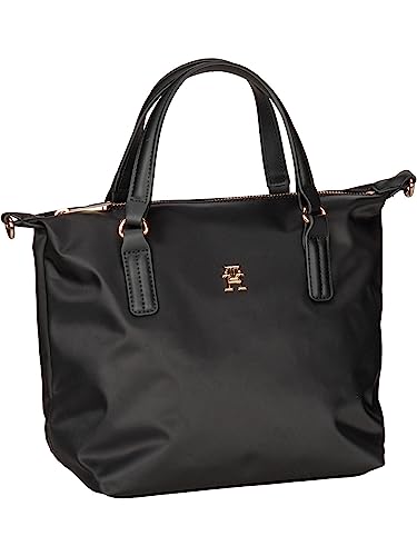 Tommy Hilfiger Damska torba Poppy TH Small Tote, czarna, jeden rozmiar, Czarny, One Size