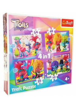 Puzzle 4w1 Trefliki na wakacjach TREFL