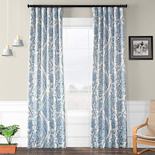 HPD Half Price Drapes BOCH-KC16072-108 zaciemniająca zasłona zaciemniająca do pokoju (1 panel), 50 x 108, herbata Chiny niebieski
