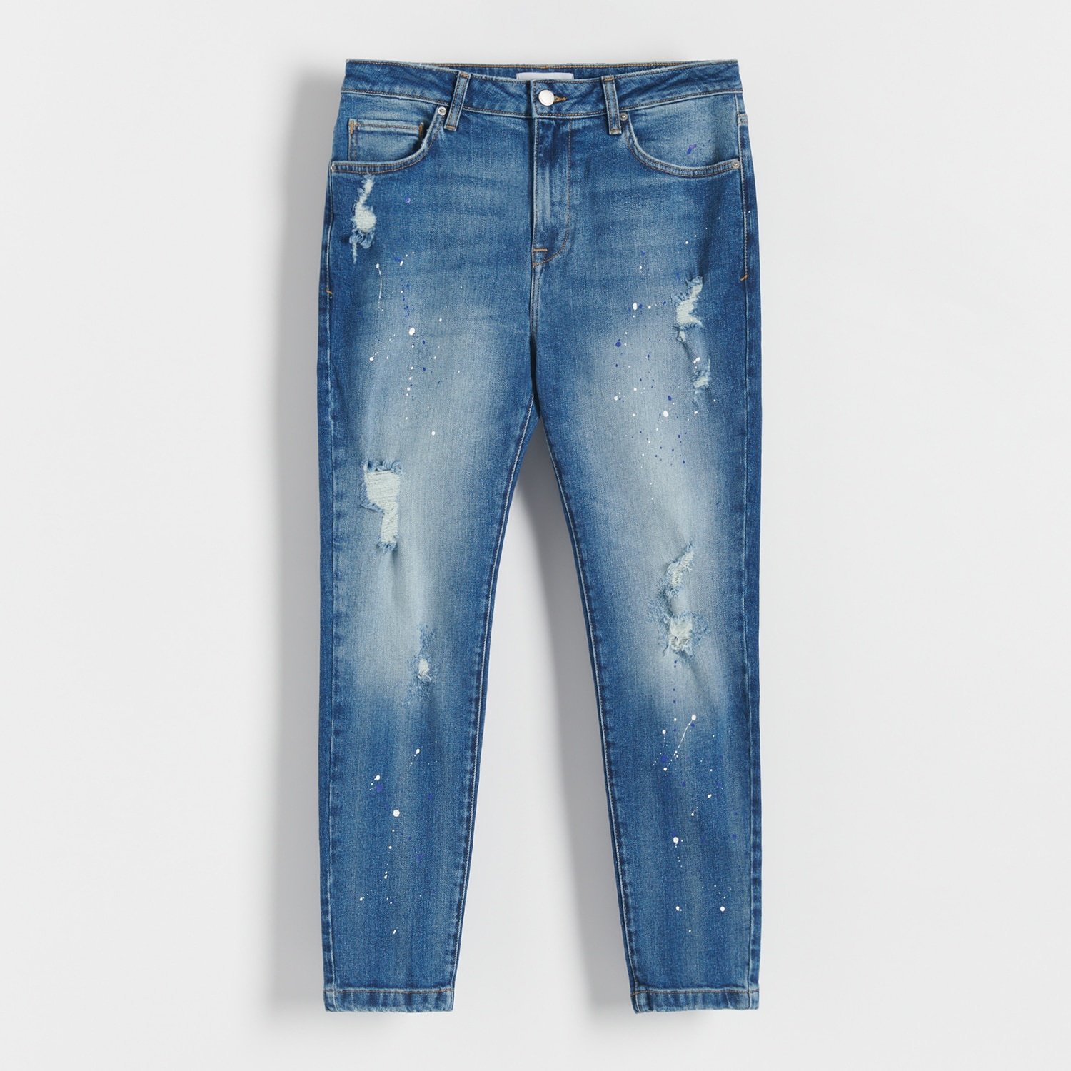 Reserved - Jeansy carrot slim - Niebieski