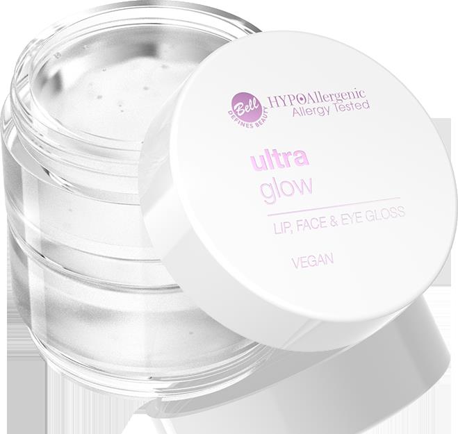 Bell Hypoallergenic Ultra Glow Lip, Face&Eye Gloss 01 Clear, 3,9g