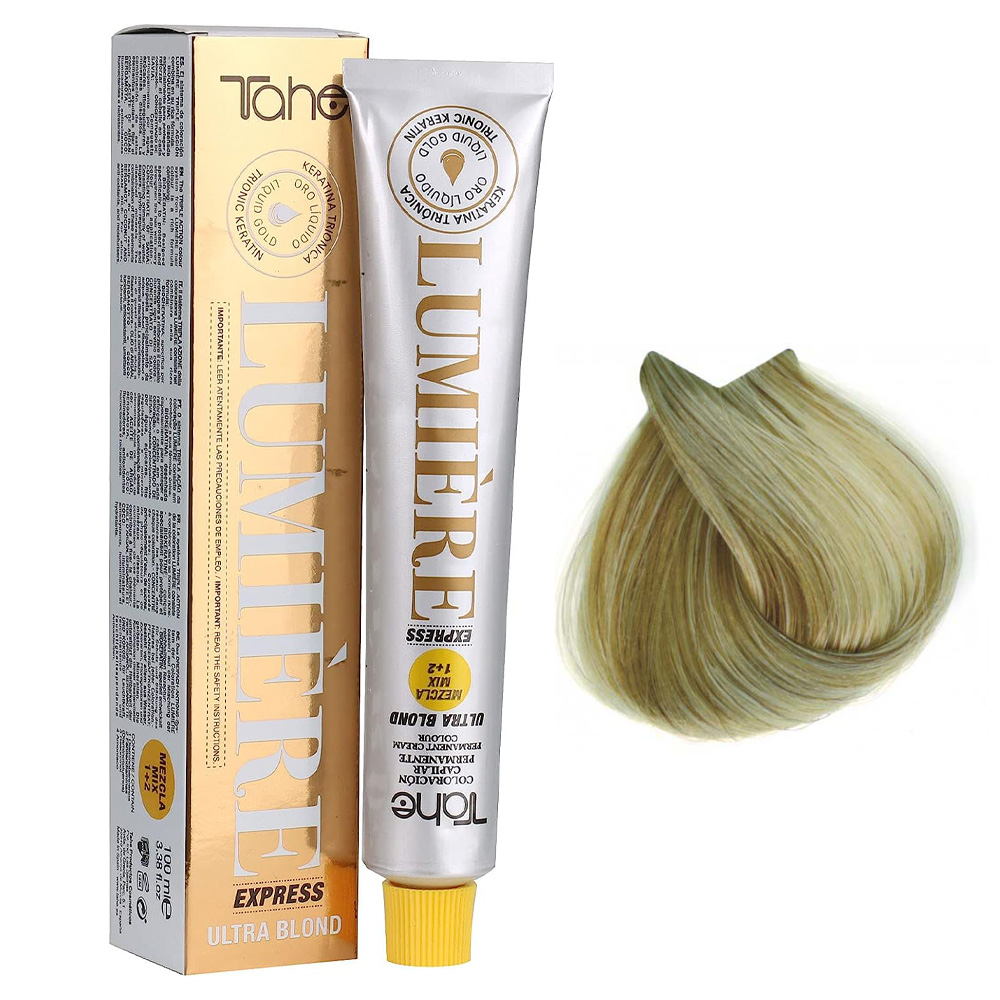 Tahe Lumiere Express Ultra Blond, farba do włosów z keratyną i olejkiem arganowym, koloryzacja trwała, 101, 100ml