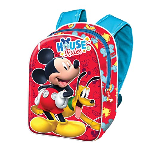 Mickey Mouse Rules - 3D mini plecak, niebieski, NIEBIESKI, Jeden rozmiar, Zasady mini plecaka 3D