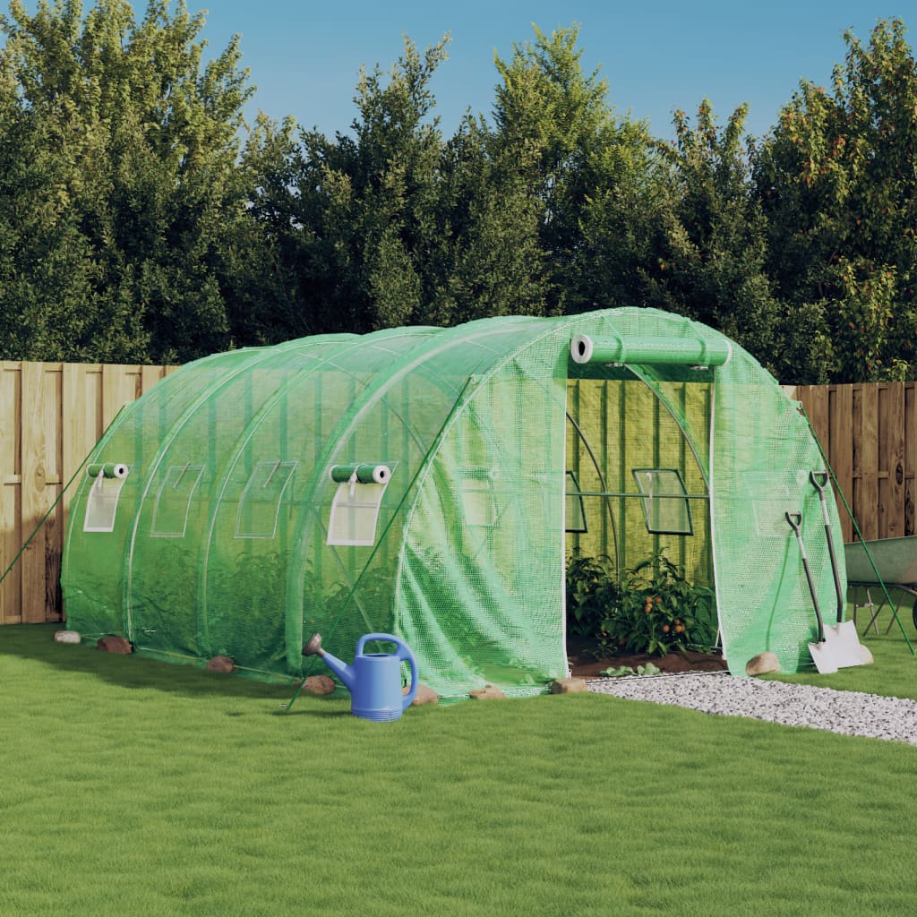 vidaXL Szklarnia ze stalową ramą, zielona, 12 m², 4x3x2 m