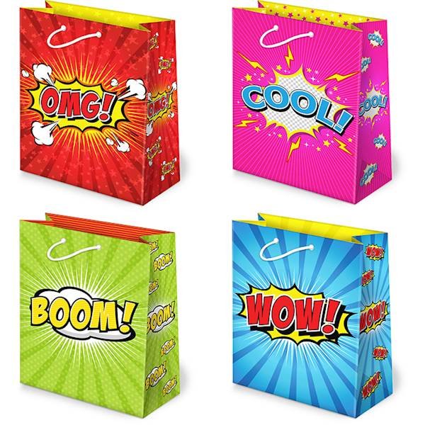 Torebki Ozdobne T2L Set 64 Dymki Komiksowe 10 Sztuk