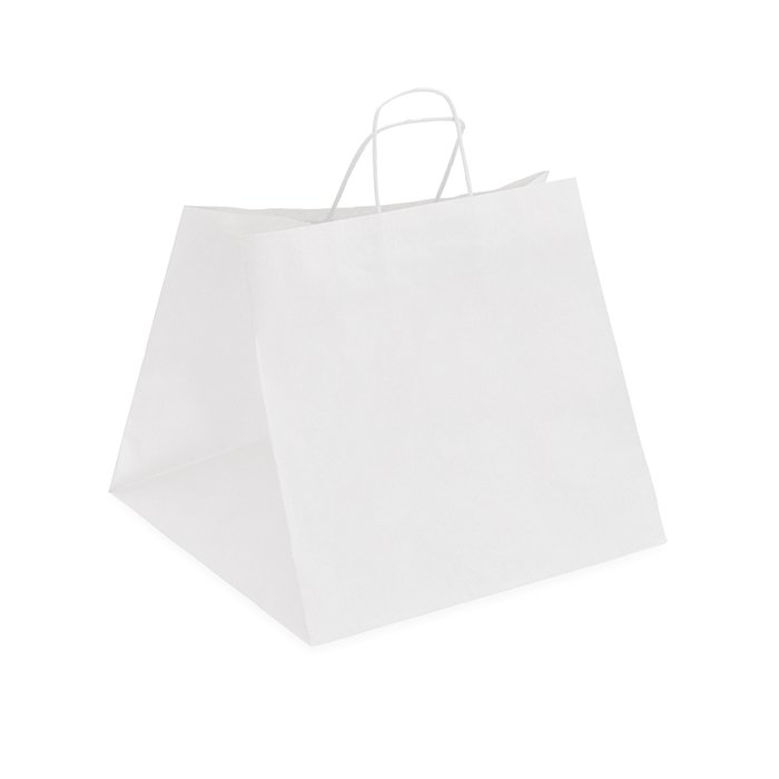 Torba papierowa, biała, 32x22x25 cm