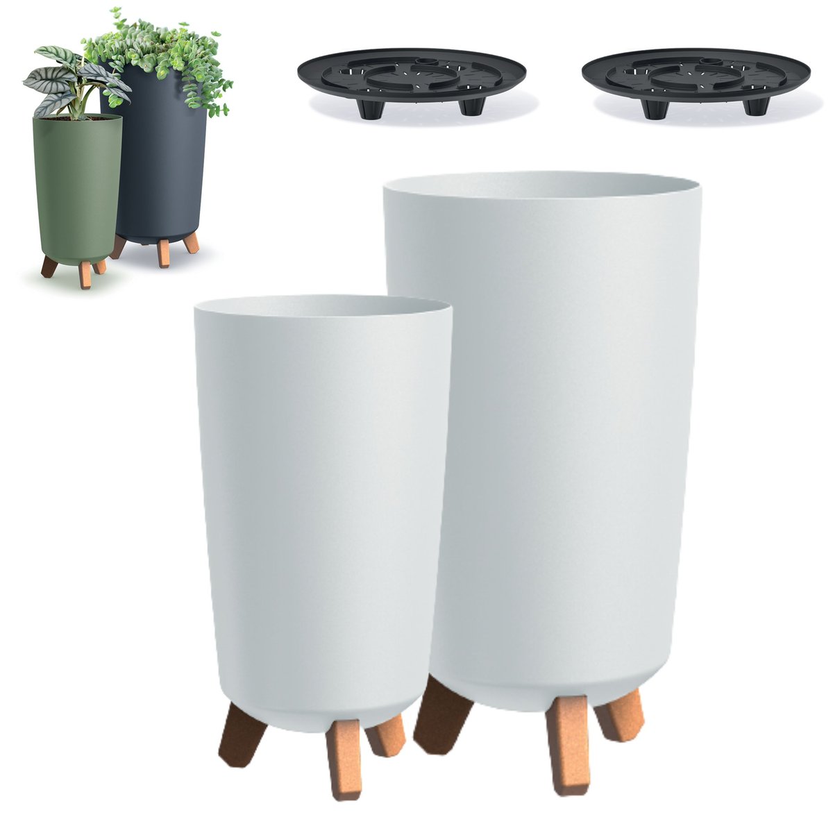 2x Doniczka okrągła na nóżkach GRACIA DGTL200 + DGTL240