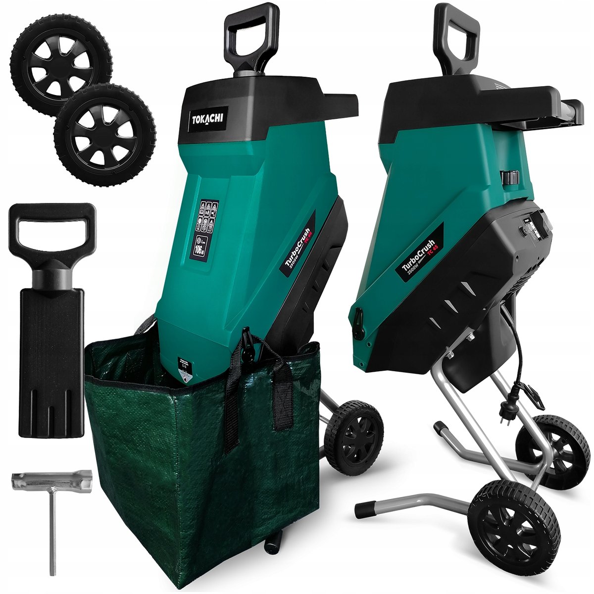 ROZDRABNIACZ GAŁĘZI TOKACHI 2500W 45mm + KOSZ 45L