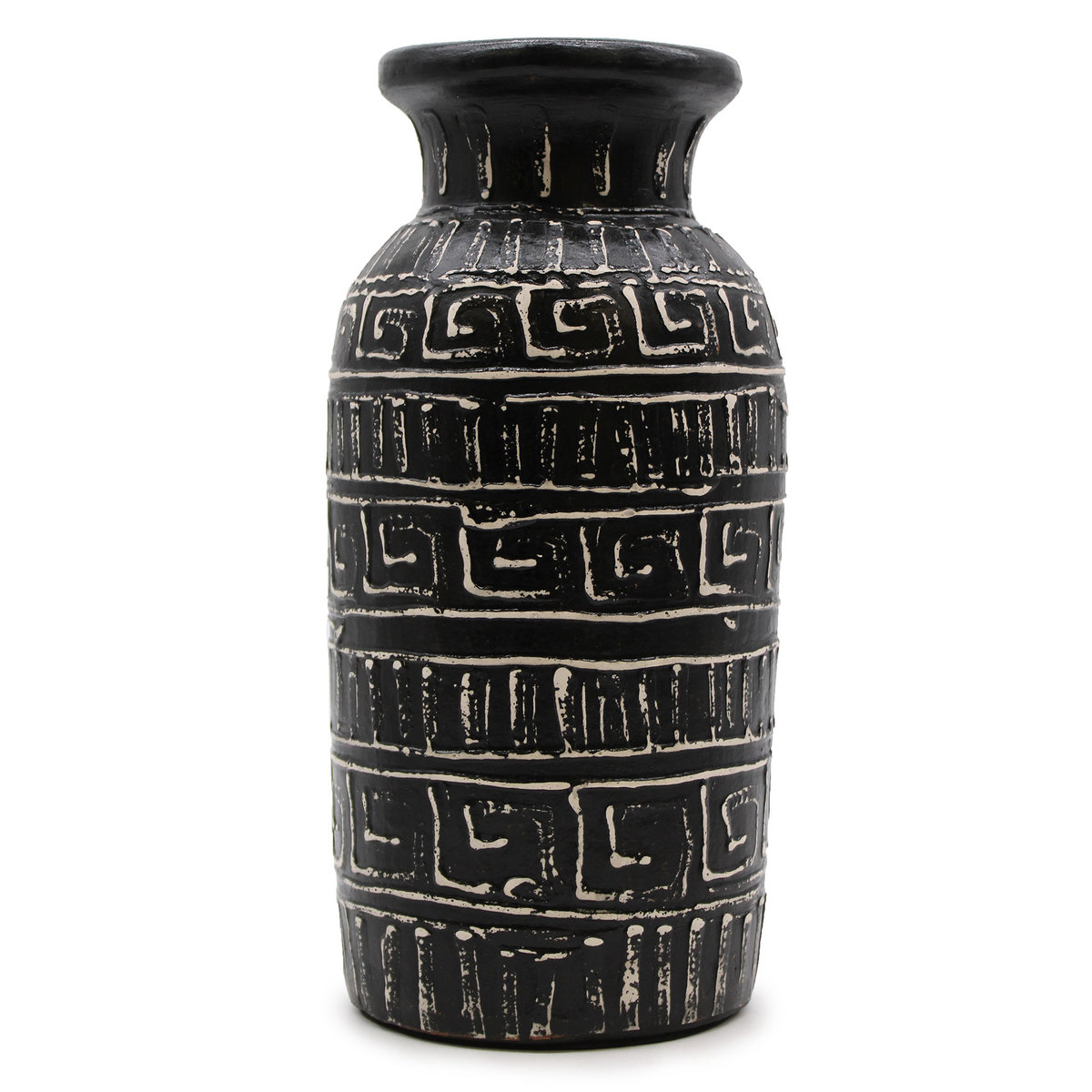 Ceramiczny Wazon z Lombok Grecki Prosty - Czekoladowy