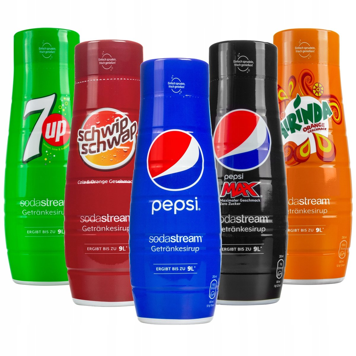 5x Syrop 7UP, Pepsi, Mirinda, Pepsi Max, Schwip Schwap 440ml