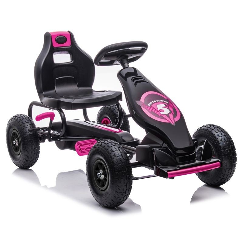 DUŻY GOKART NA PEDAŁY SUPER POWER 5, POMPOWANE KOŁA G18