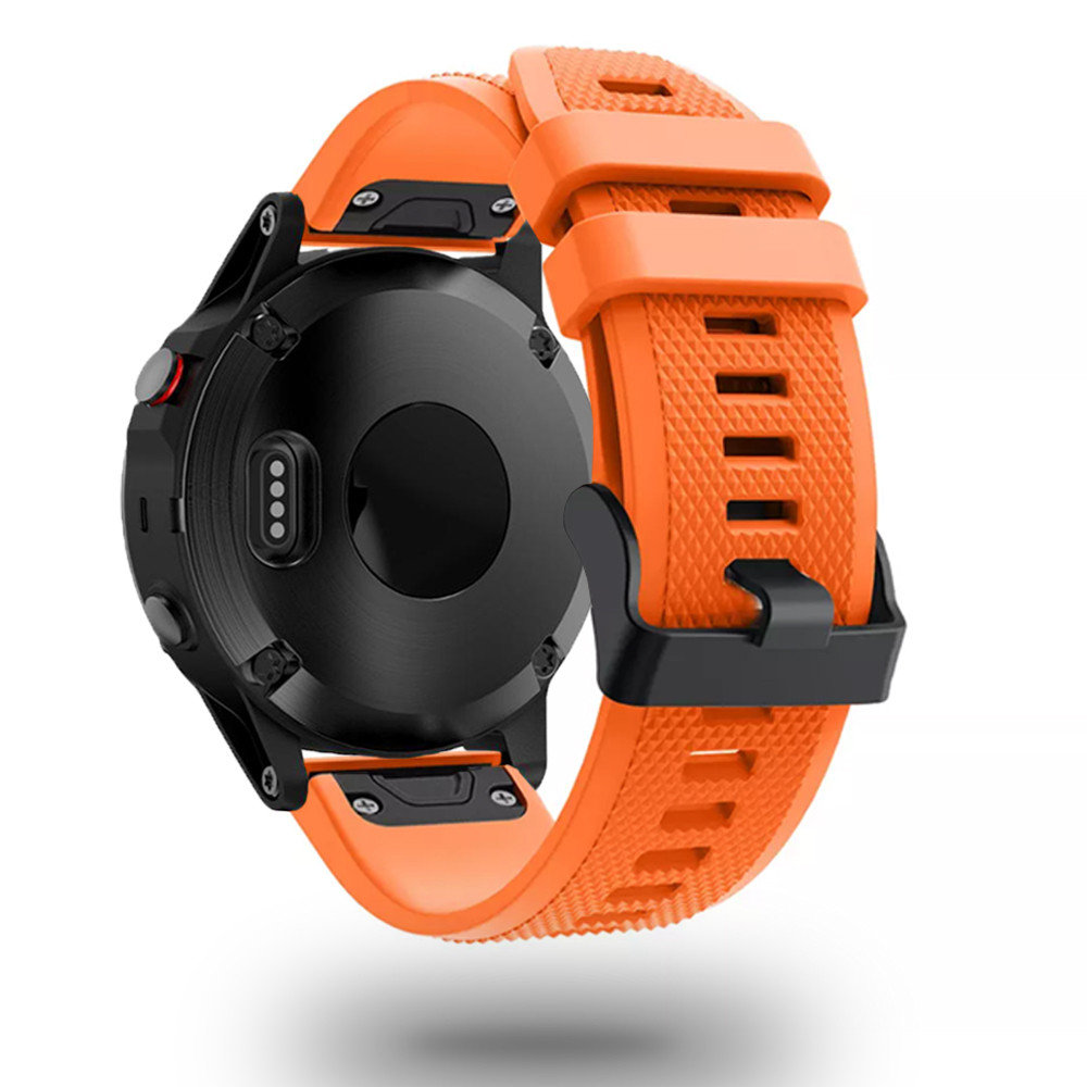Gumowy Pasek Do Garmin Fenix 5 / 6 / 6 Pro / 7 Pomarańczowy