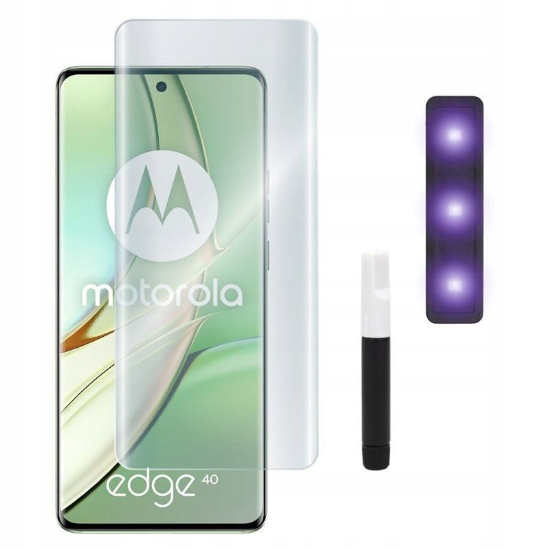9H SZKŁO do Motorola Edge 40 5G hartowane UV +lampa Szkiełko Szybka