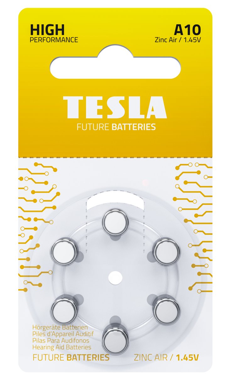 TESLA TESLA BATERIA PR10 6 SZT SŁUCHOWA BLISTER PAPIEROWY batTS_PR10_CA_90x6