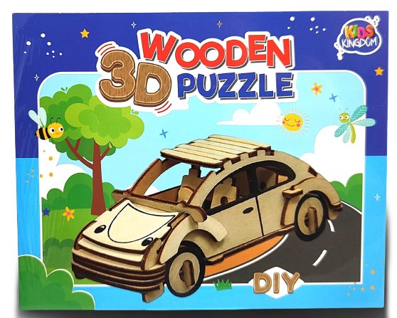 Drewniane Puzzle 3D - Samochód