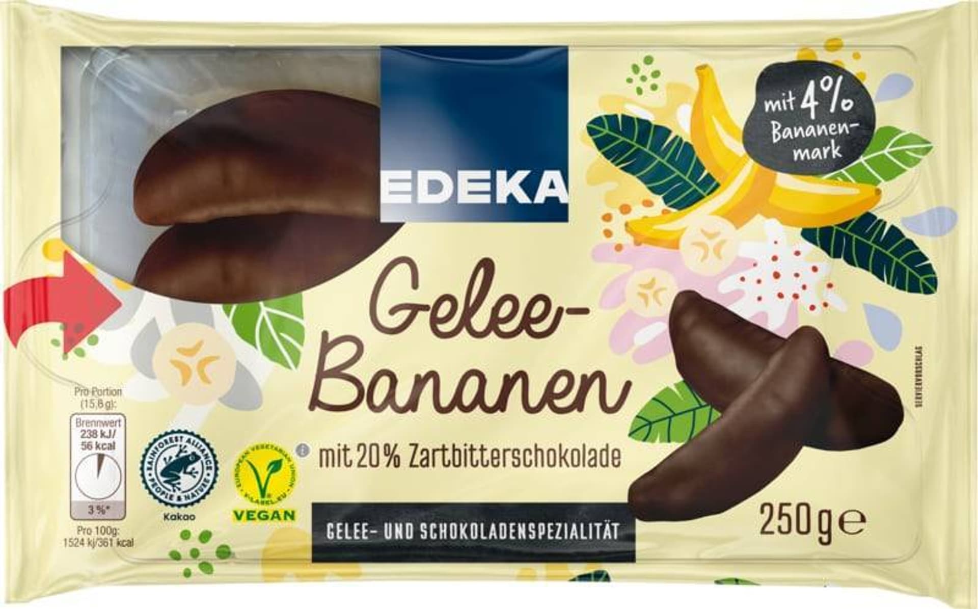 Edeka Galaretka Bananowa w Czekoladzie 250 g