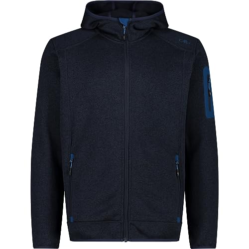 CMP męska kurtka Knit-Tech ze stałym kapturem, B.Blue-Petrol, 54