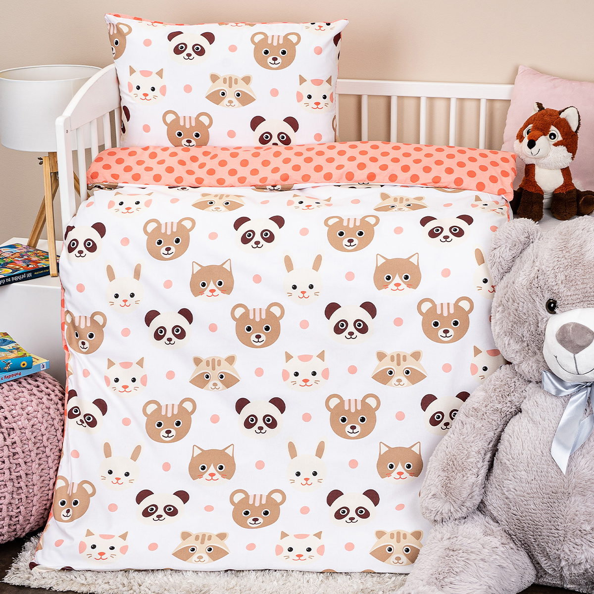 4Home Dziecięca pościel bawełniana do łóżeczka Cute animals, 100 x 135 cm, 40 x 60 cm, 100 x 135 cm, 40 x 60 cm