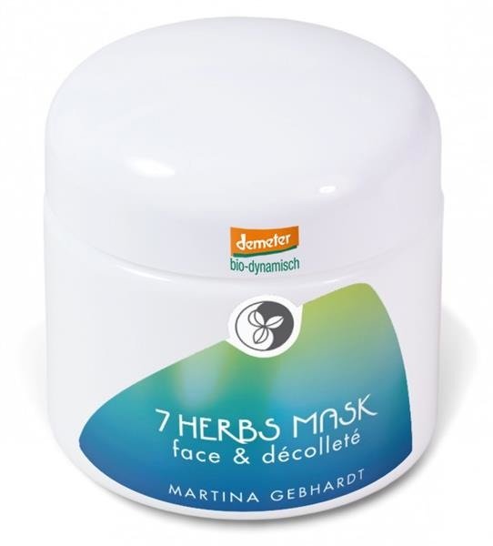 Martina Gebhardt Naturkosmetik Naturkosmetik, 7 Herbs, maseczka ziołowa do twarzy i dekoltu, 100 ml