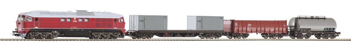 Piko Start-Set mit Bettung BR 130 CSD + 3 Güterwagen - 97935
