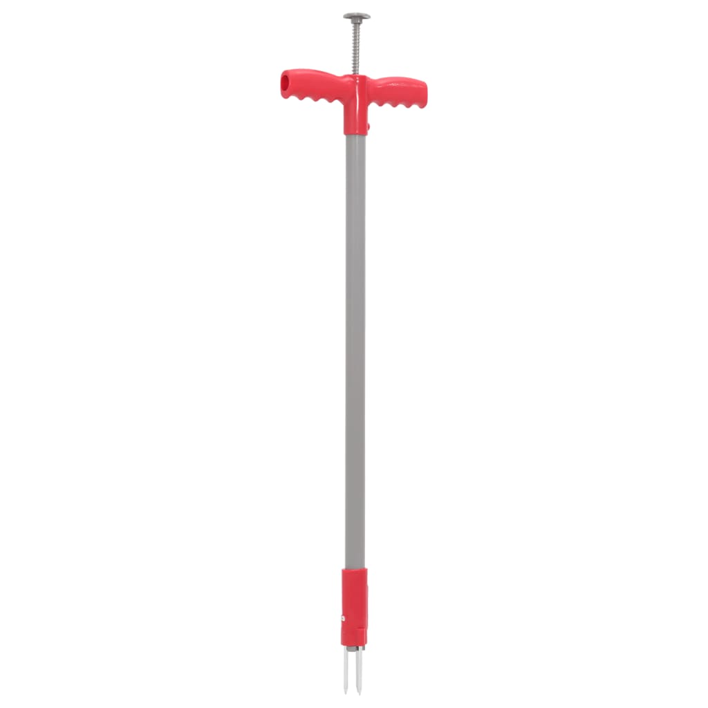 vidaXL Urządzenie do wyrywania chwastów, czerwono-szare, 93,5 cm, stal