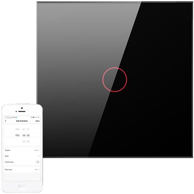 Dotykowy Włącznik Światła ZigBee Avatto ZTS02-EU-B1 Pojedynczy TUYA (czarny)