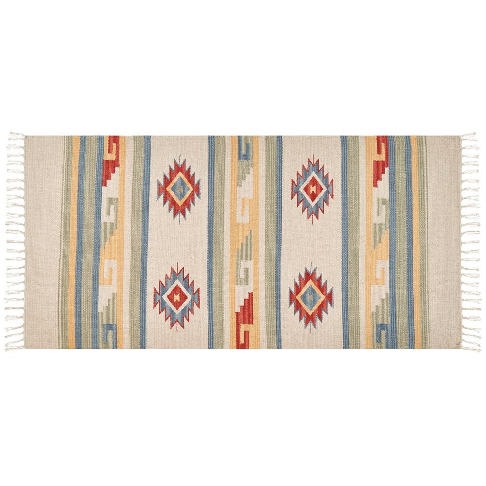 Dywan bawełniany kilim 80 x 150 cm wielokolorowy APARAN