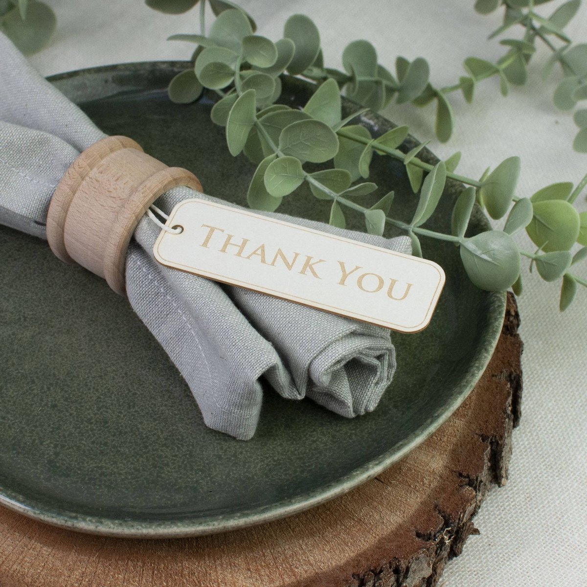 Zawieszki basic - thank you, 20 szt., 8,5 x 2,7 cm