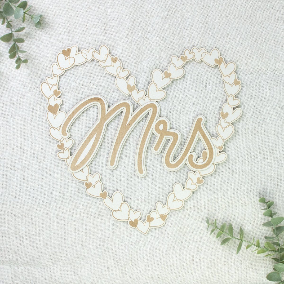 Dekoracja sweethearts - mrs, 30 x 30 cm