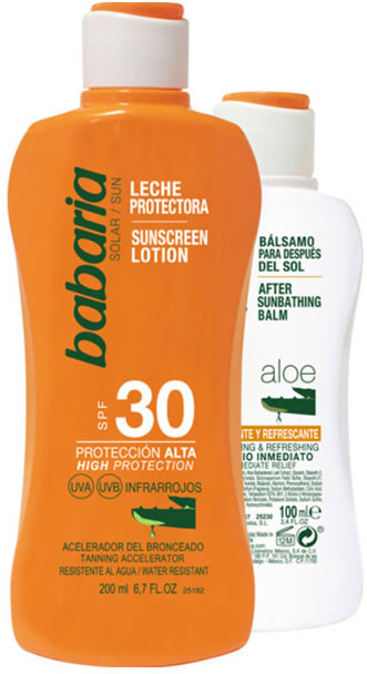 Zestaw Babaria Sun Balsam do opalania SPF30 200 ml + Balsam po opalaniu 100ml (8410412705424)